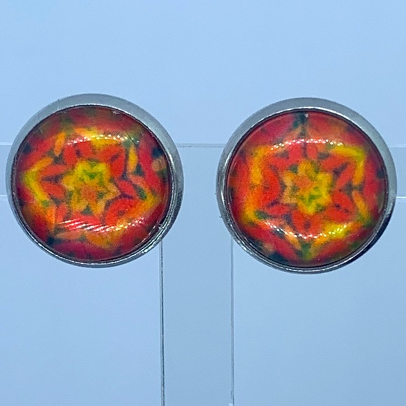 Faux Druzy Stud Stainless Steel Earrings - Picture 1 of 5